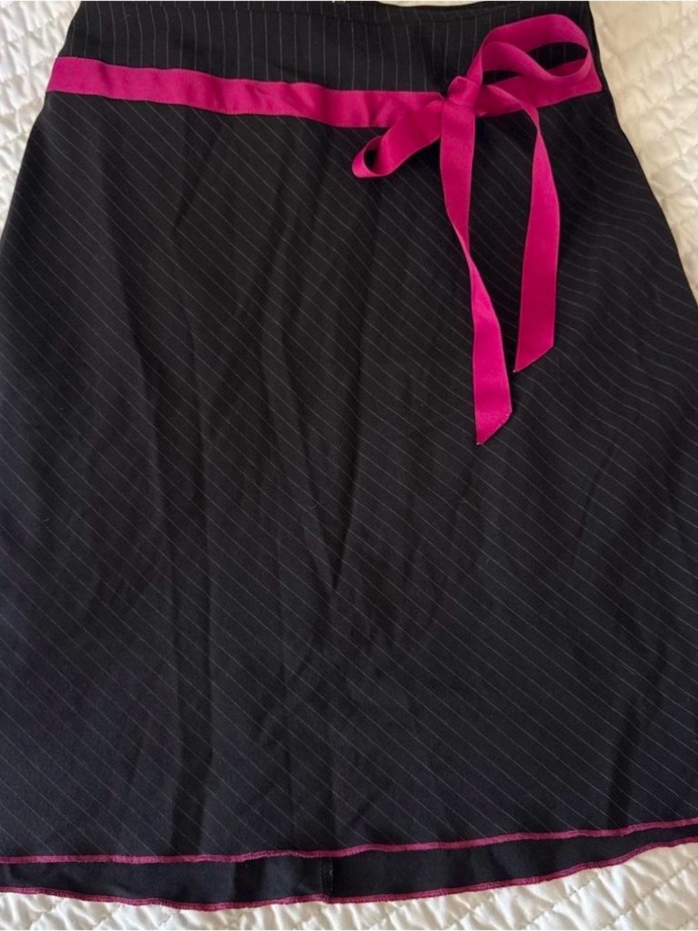 Speechless Black A-Line Skirt with Bright Pink Ribbon